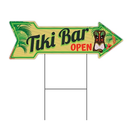 Signmission Tiki Bar Arrow Yard Sign Funny Home Decor 36in Wide C-ARROW12-999568